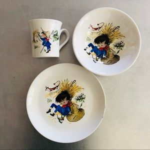 ⭐️OLD FOLEY⭐️Little Boy Blue 3-Piece Dining Set